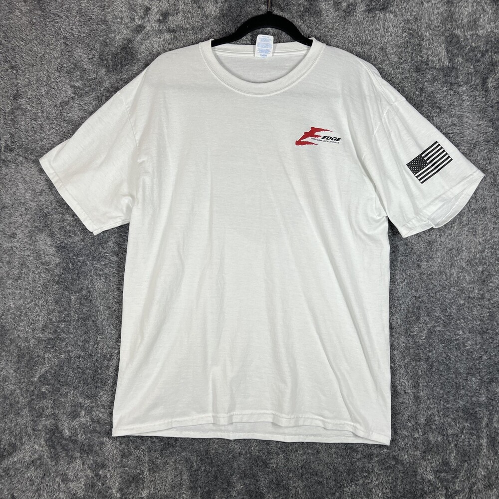 Port & Company Shirt Mens L White Edge Performance Sports Graphic Tee Core